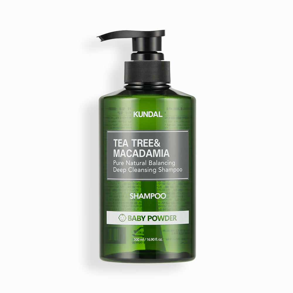 KUNDAL TEA TREE & MACADAMIA Pure Natural Balancing Deep Cleansing Shampoo 500ml #BABY POWDER