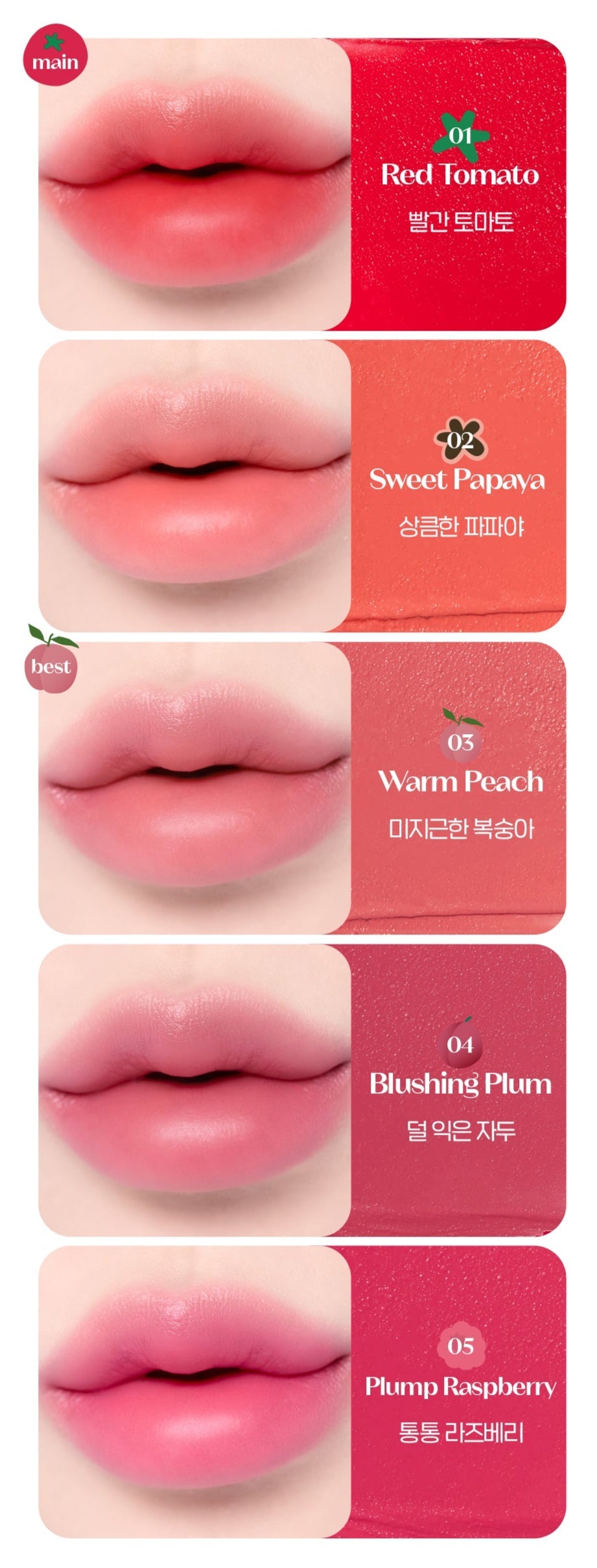  ETUDE Fruity Lip & Cheek Blur Balm 2.3g | Multi-Use Matte Tint for Lips & Cheeks