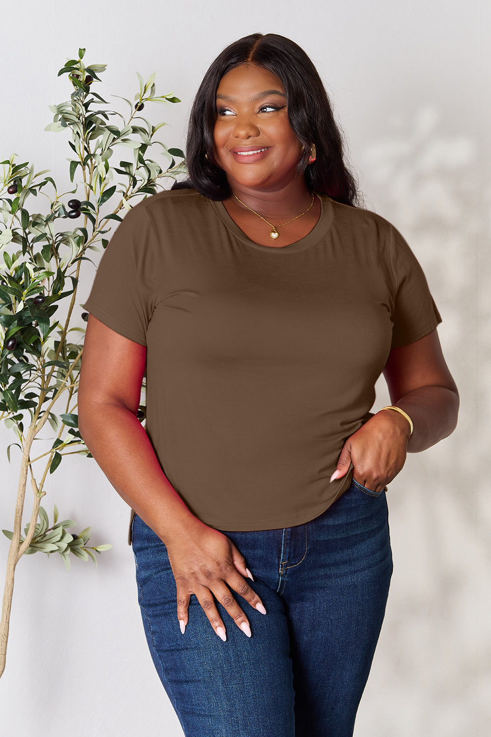 Women's Basic Bae Full Size Round Neck Short Sleeve T-Shirt