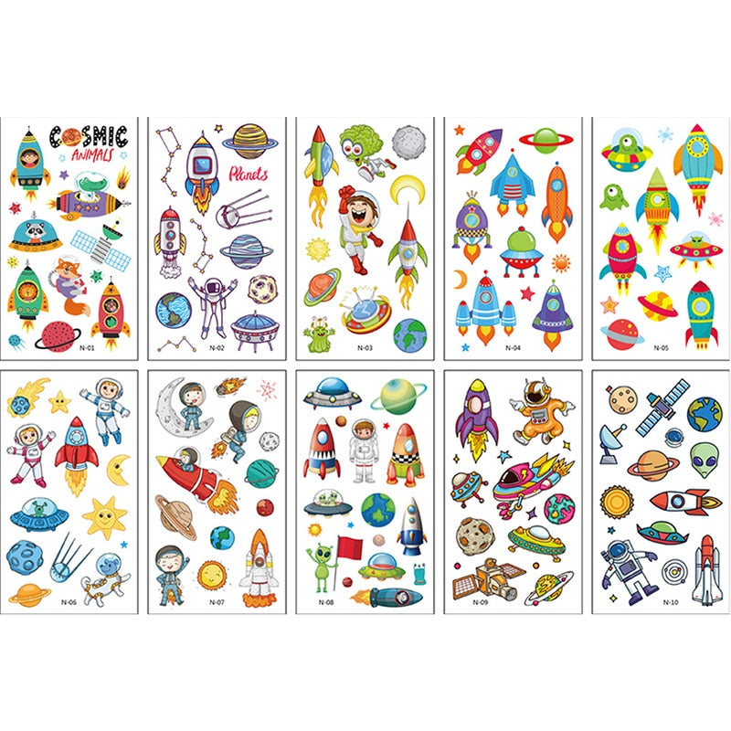Cute Unicorn and Mermaid Tattoo Stickers for Kids