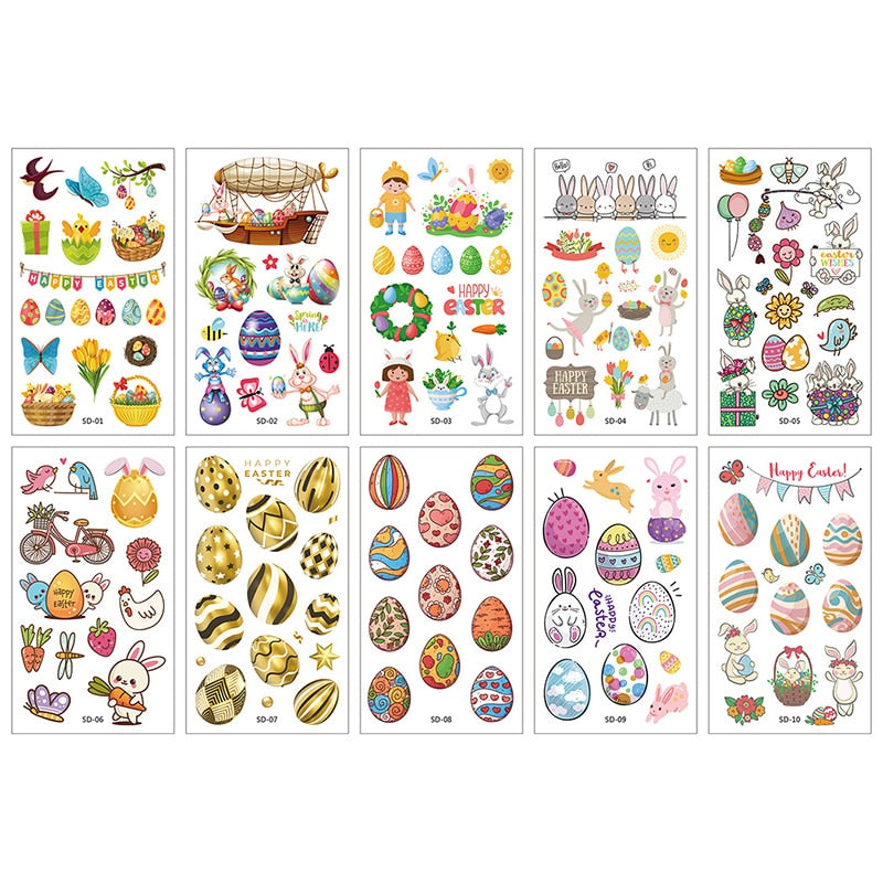Cute Unicorn and Mermaid Tattoo Stickers for Kids