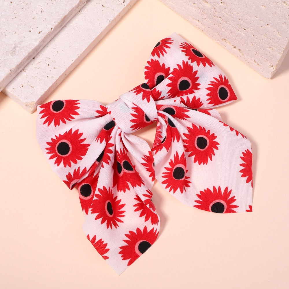 New Sweet Bow Hairpins Solid Color Bowknot Hair Clips For Girls Satin Butterfly Barrettes Duckbill Clip Kids Hair Accessories
