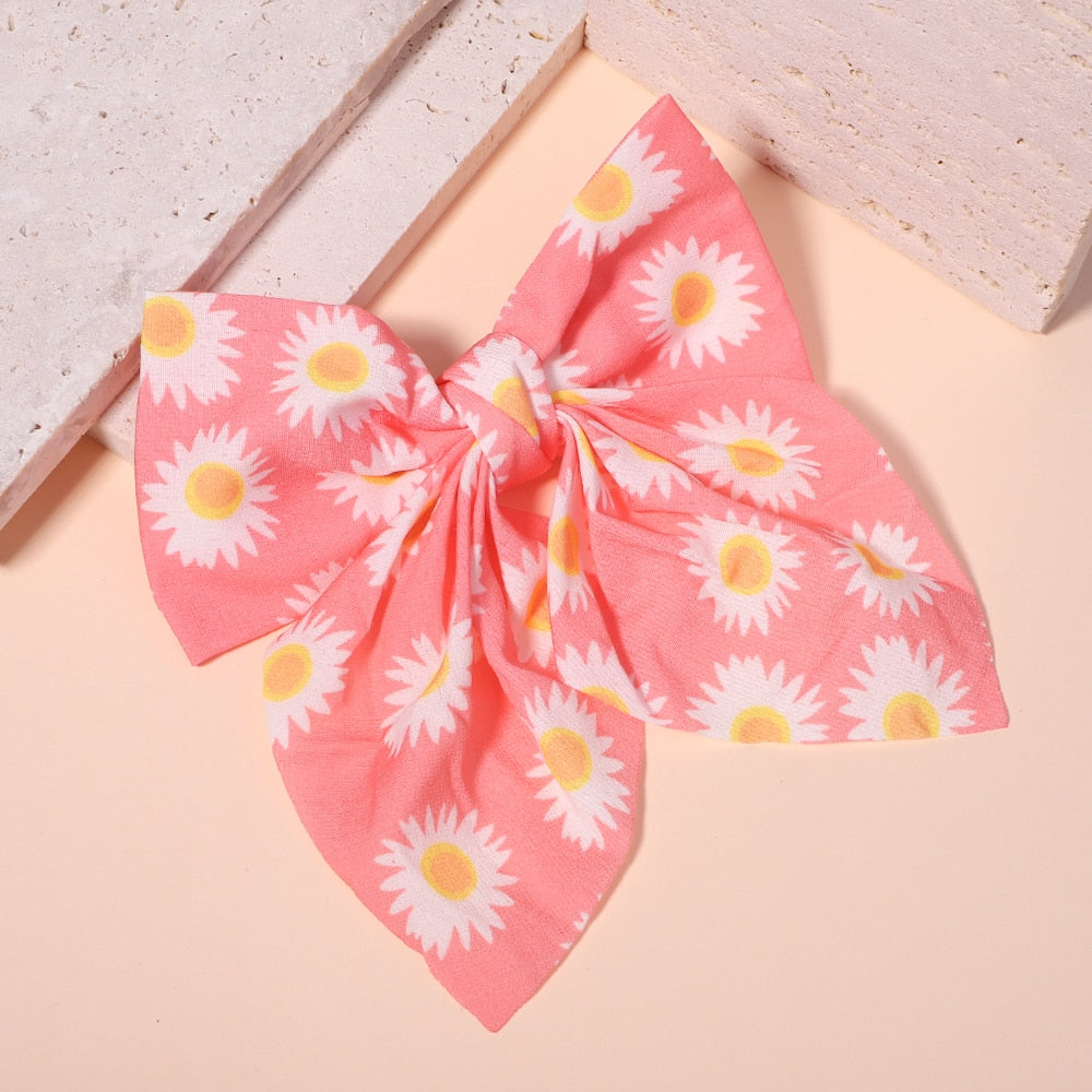 New Sweet Bow Hairpins Solid Color Bowknot Hair Clips For Girls Satin Butterfly Barrettes Duckbill Clip Kids Hair Accessories