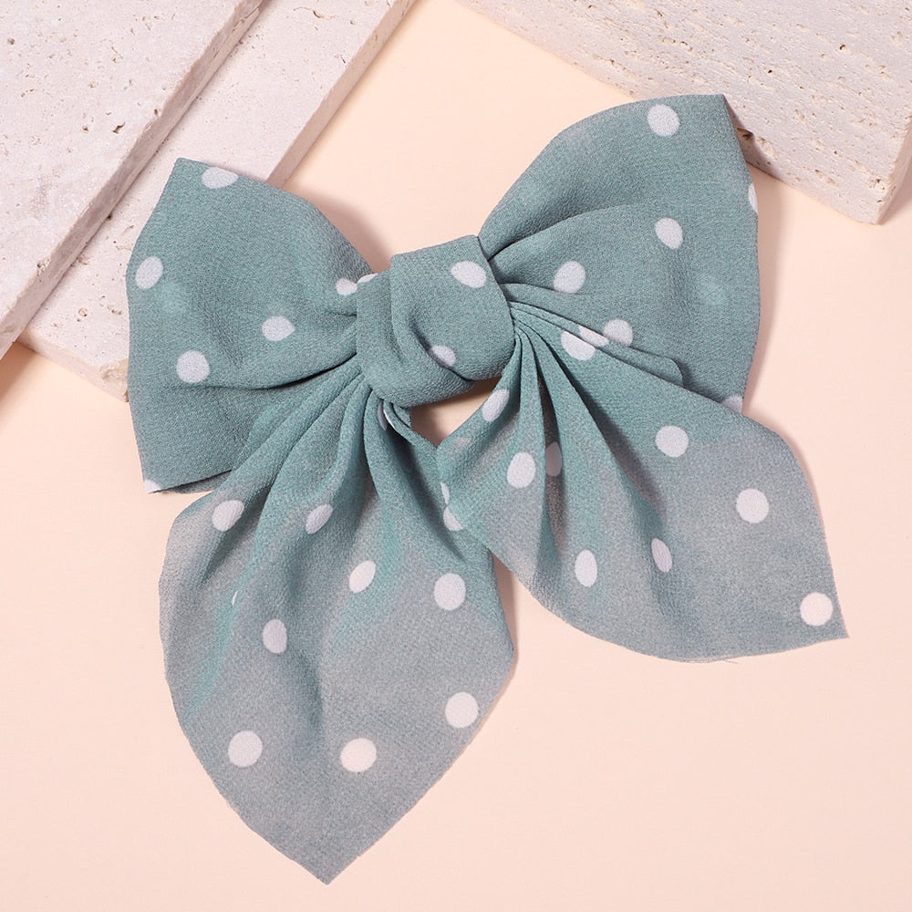 New Sweet Bow Hairpins Solid Color Bowknot Hair Clips For Girls Satin Butterfly Barrettes Duckbill Clip Kids Hair Accessories