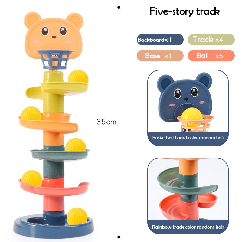 Colorful Rolling Ball Tower - Educational Toy