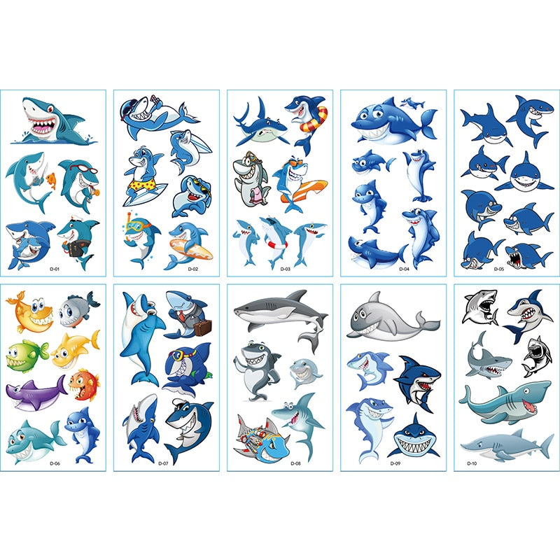 Cute Unicorn and Mermaid Tattoo Stickers for Kids