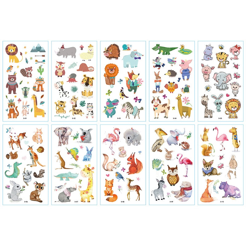 Cute Unicorn and Mermaid Tattoo Stickers for Kids