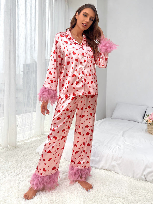 Sweet Love Print Pajama Set