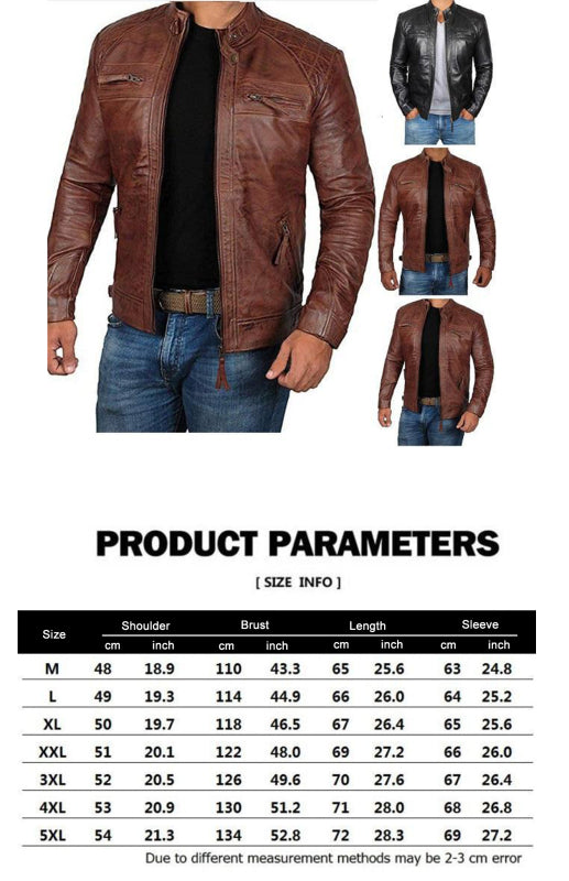 Men's Fashion Classic Leather Jacket