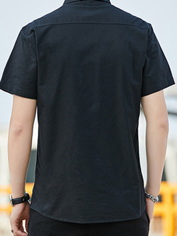 Men's Casual Oxford Short-sleeved Shirt