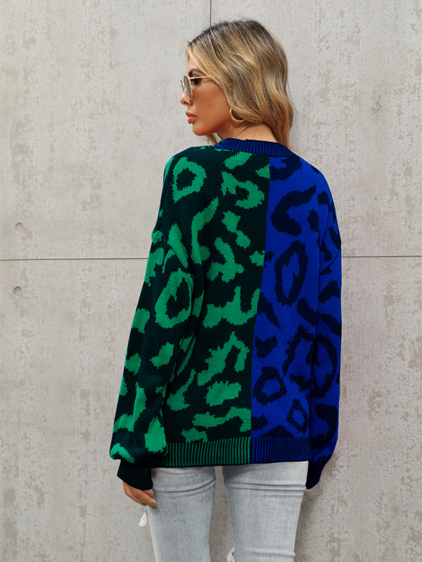 Leopard Oversized Knit Cardigan for Women