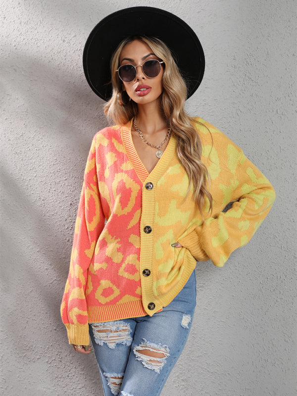Leopard Oversized Knit Cardigan for Women