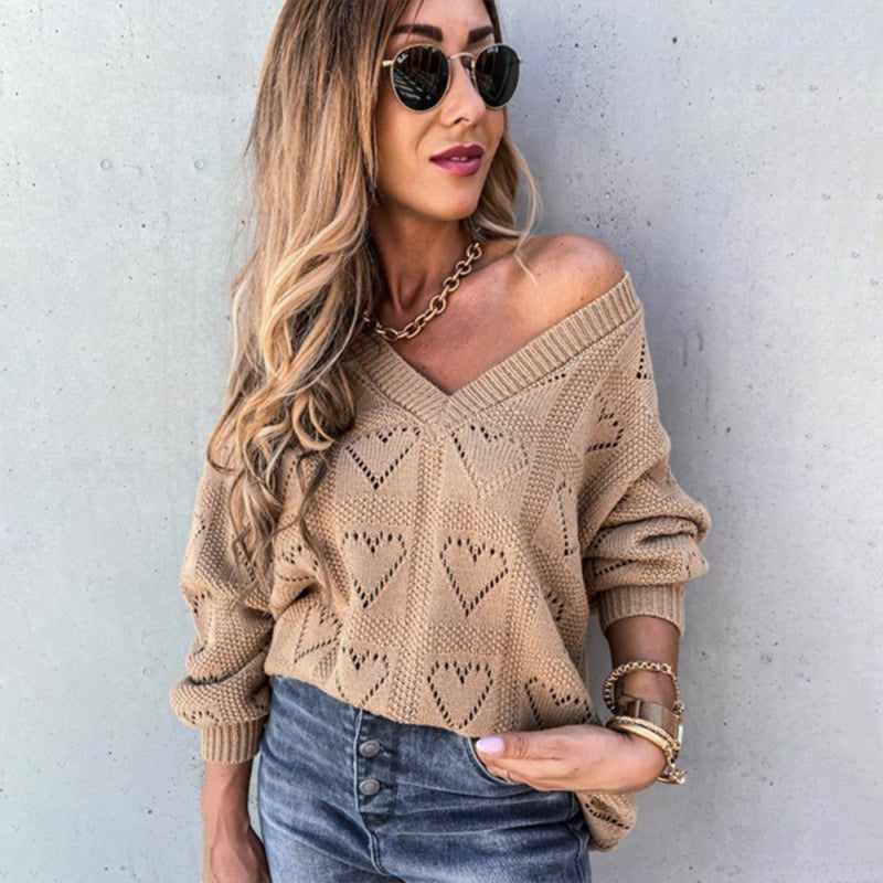 Pullover V-neck Knitted sweater for Women