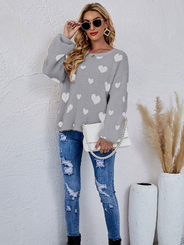Heart Knit Sweater for Women