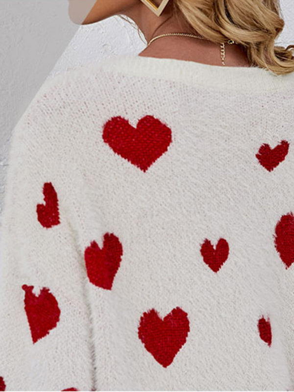 Heart Knit Sweater for Women