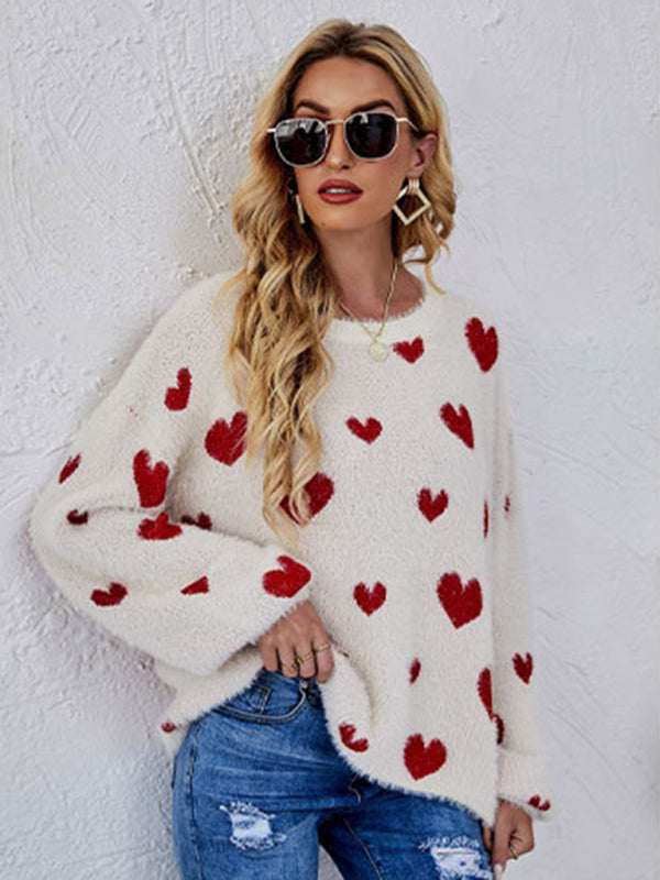 Heart Knit Sweater for Women