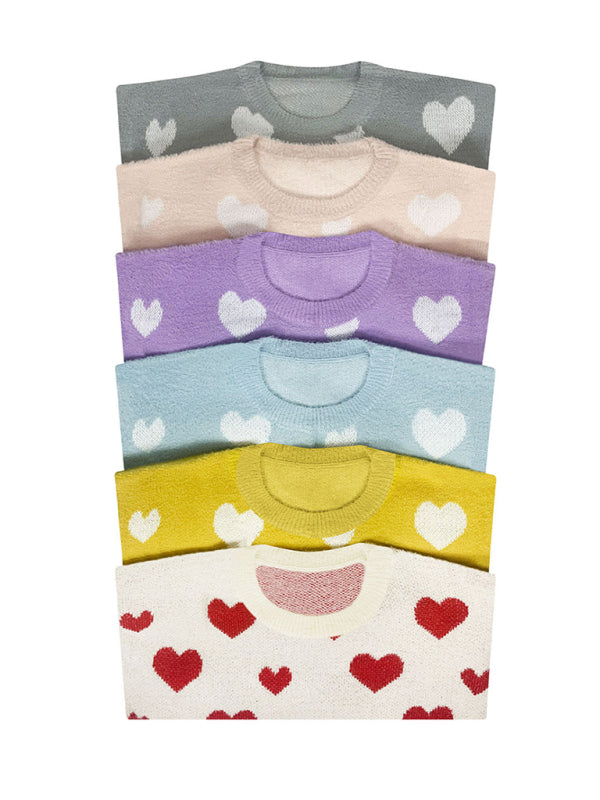 Heart Knit Sweater for Women