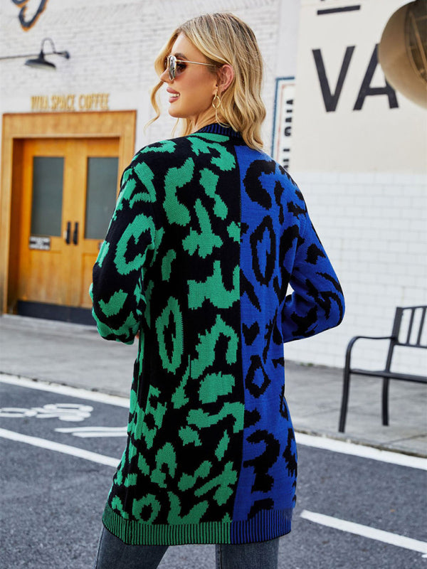 Leopard Print Knit Cardigan for Women