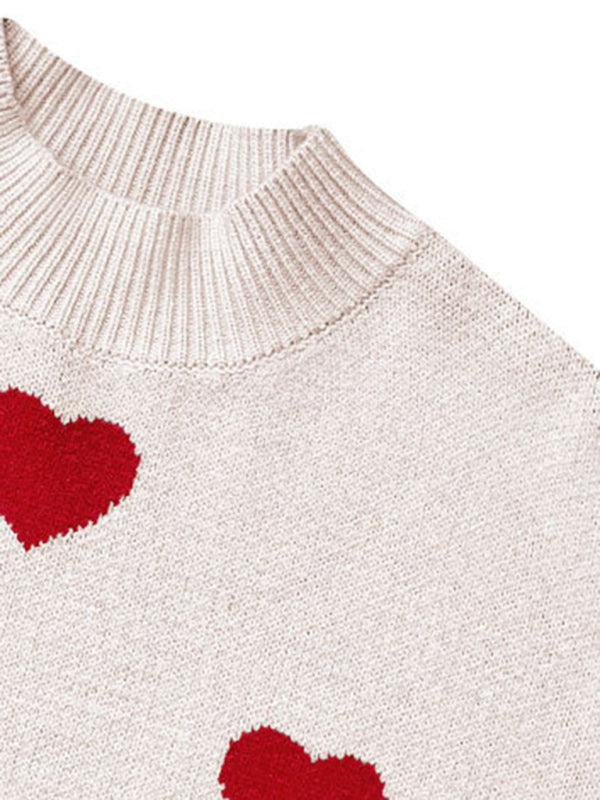 Heart Pullover Sweater for Women