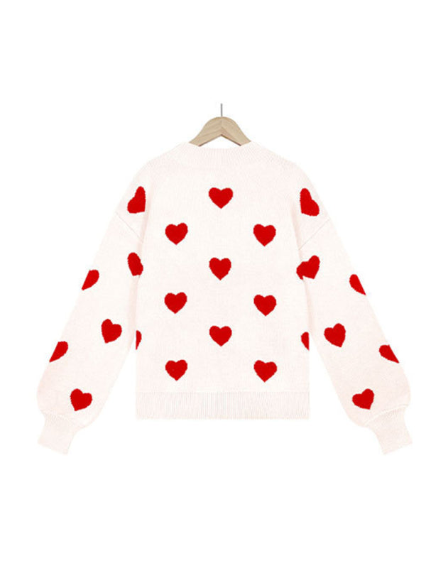 Heart Pullover Sweater for Women