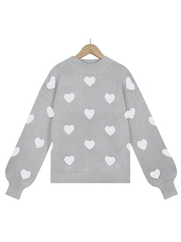 Heart Pullover Sweater for Women