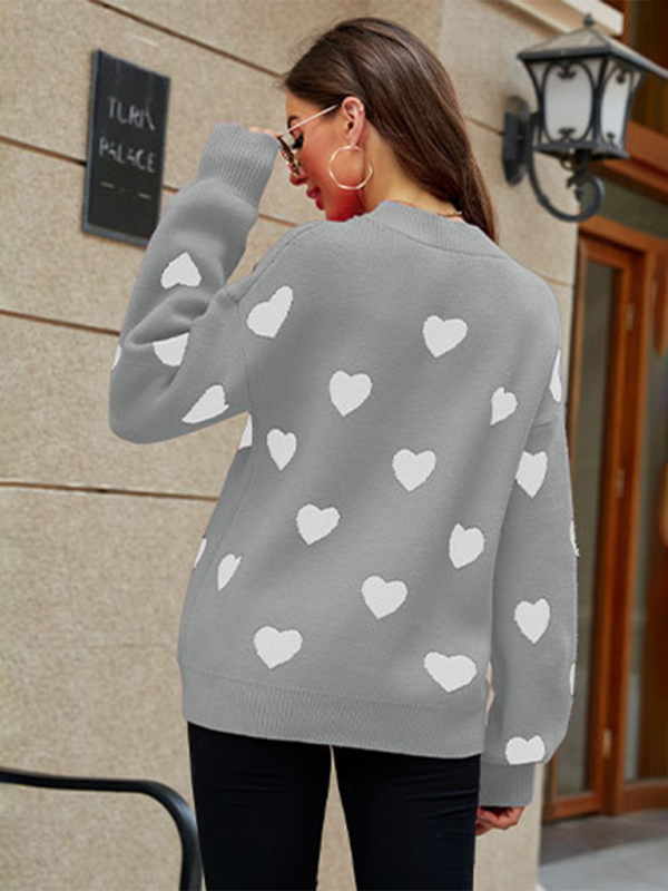 Heart Pullover Sweater for Women