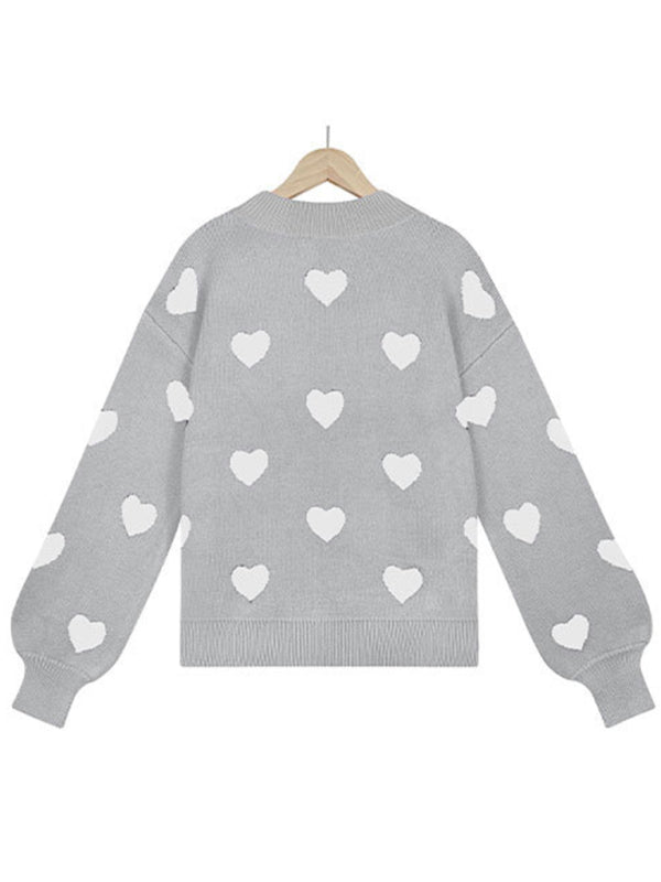 Heart Pullover Sweater for Women