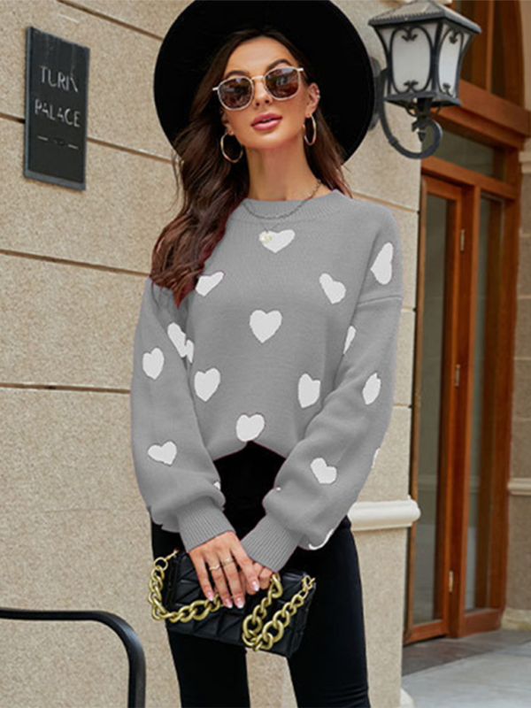 Heart Pullover Sweater for Women