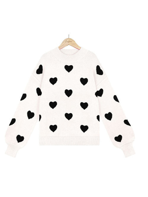 Heart Pullover Sweater for Women