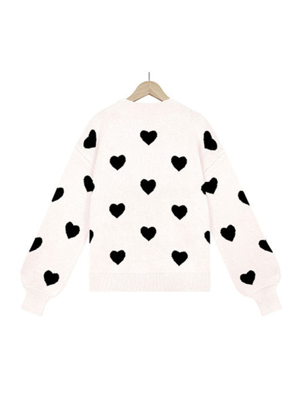 Heart Pullover Sweater for Women