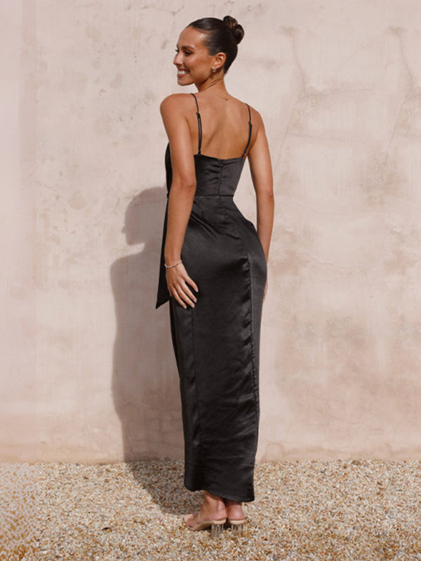 Satin French Knot Suspender Dress