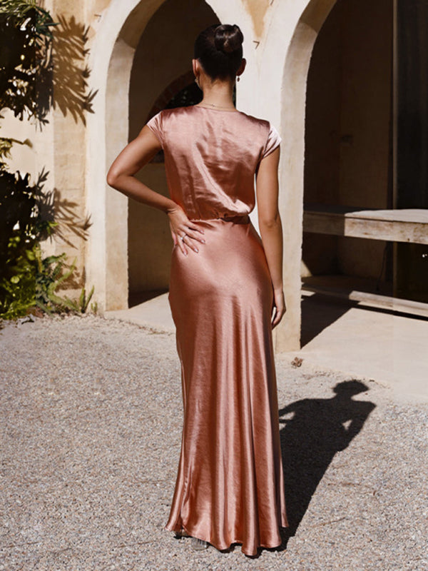 Women's V-neck Sexy Party Dress Mermaid Long Skirt