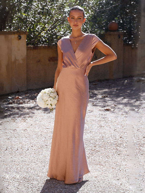 Women's V-neck Sexy Party Dress Mermaid Long Skirt