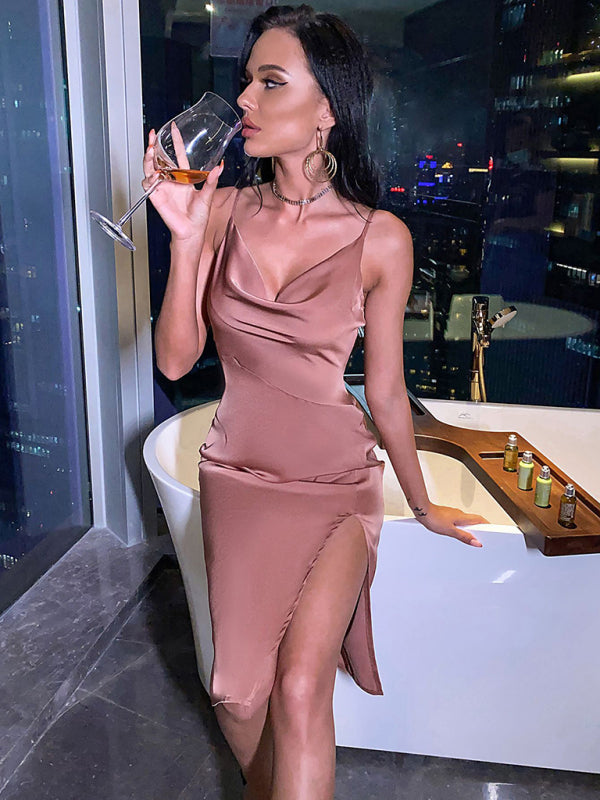 Rose Elegant Satin Gown for Women
